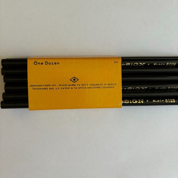 Vintage Eberhard Faber Design 12 Per Pack 3H Colored Pencils Dark Brown 8023 NOS - Picture 4 of 4